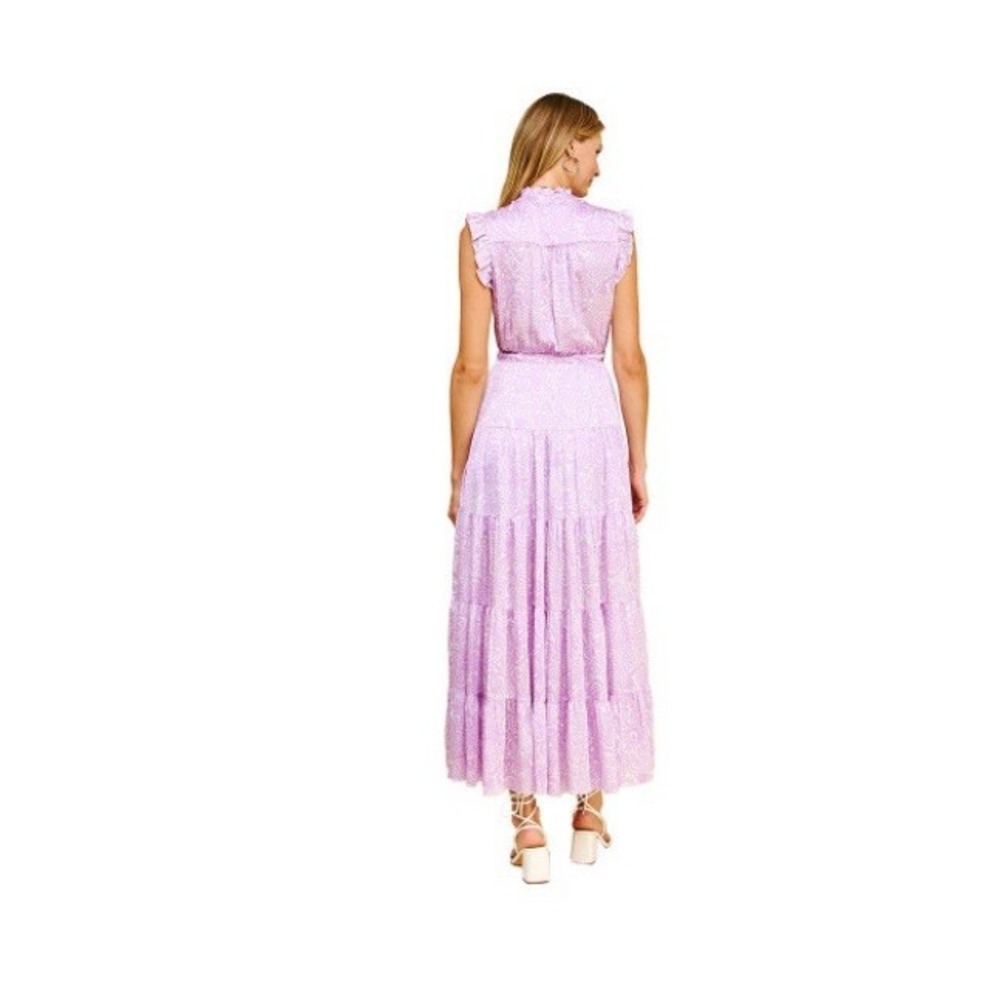 Pinch Romantic Tiered Paisley Print Maxi Dress - Lavender Size‎ Large - Picture 3 of 7